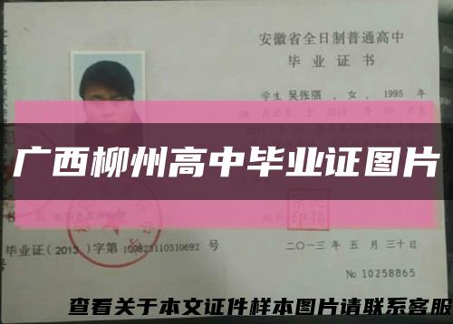 廣西柳州高中畢業證圖片縮略圖