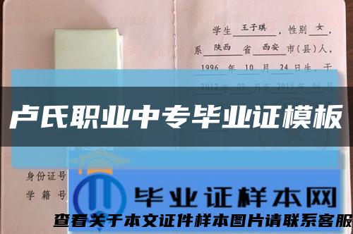 盧氏職業中專畢業證模板縮略圖