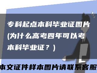 ?？破瘘c本科畢業證圖片(為什么高考四年可以考本科畢業證？)縮略圖