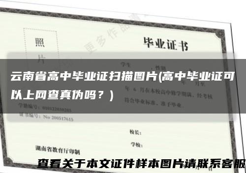 云南省高中畢業證掃描圖片(高中畢業證可以上網查真偽嗎？)縮略圖