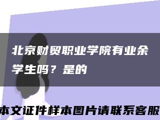 北京財貿職業學院有業余學生嗎？是的縮略圖