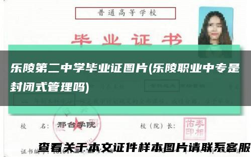 樂陵第二中學畢業證圖片(樂陵職業中專是封閉式管理嗎)縮略圖