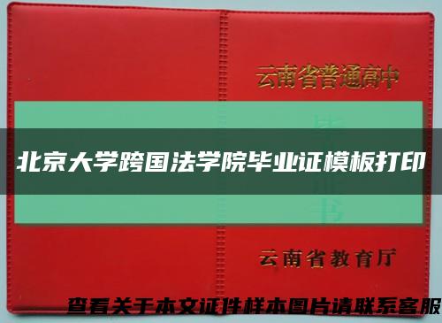北京大學跨國法學院畢業證模板打印縮略圖