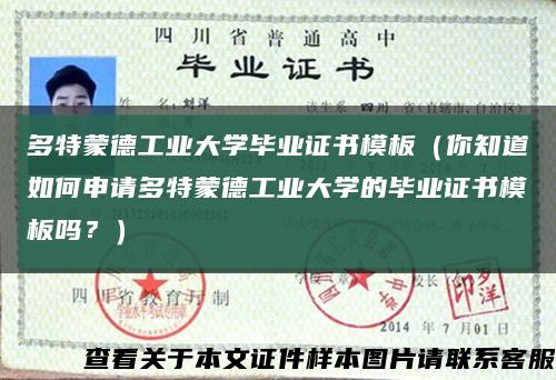 多特蒙德工業大學畢業證書模板（你知道如何申請多特蒙德工業大學的畢業證書模板嗎？）縮略圖