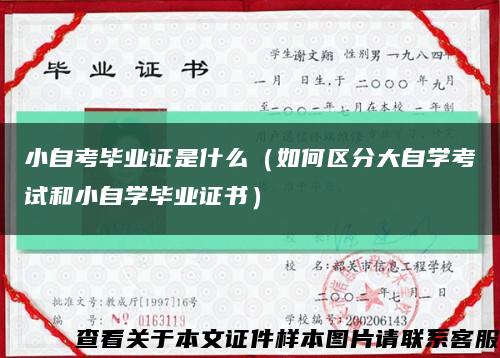 小自考畢業證是什么（如何區分大自學考試和小自學畢業證書）縮略圖
