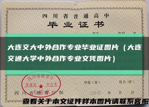 大連交大中外合作專業畢業證圖片（大連交通大學中外合作專業文憑圖片）縮略圖