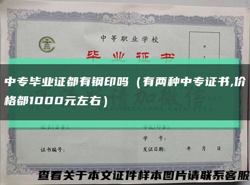 中專畢業證都有鋼印嗎（有兩種中專證書,價格都1000元左右）縮略圖