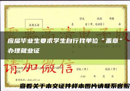 應屆畢業生要求學生自行找單位“蓋章”辦理就業證縮略圖
