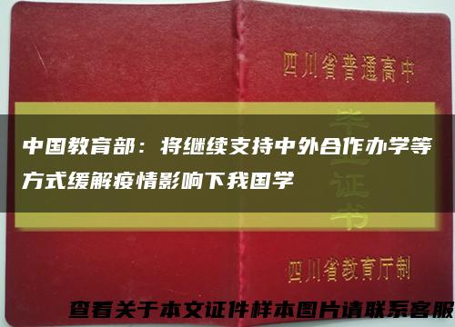 中國教育部：將繼續支持中外合作辦學等方式緩解疫情影響下我國學縮略圖