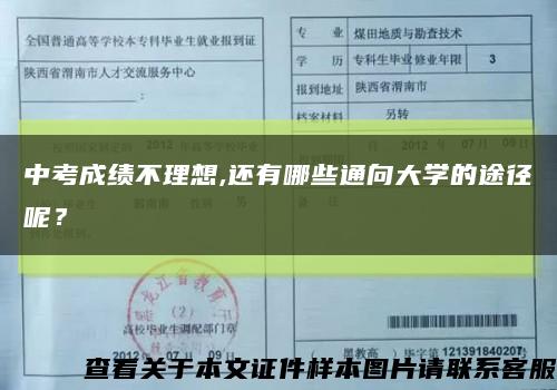 中考成績不理想,還有哪些通向大學的途徑呢？縮略圖