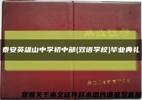 泰安英雄山中學初中部(雙語學校)畢業典禮縮略圖