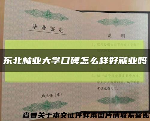東北林業大學口碑怎么樣好就業嗎縮略圖