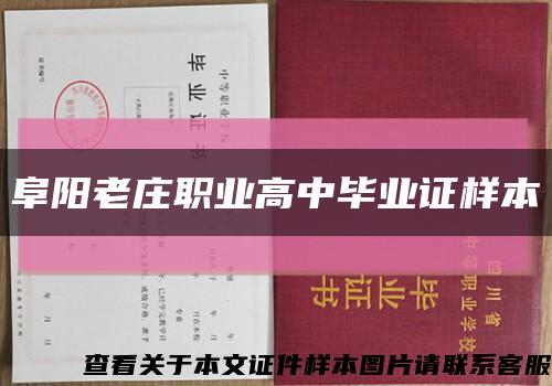 阜陽老莊職業高中畢業證樣本縮略圖