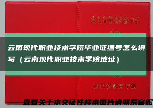 云南現代職業技術學院畢業證編號怎么填寫（云南現代職業技術學院地址）縮略圖