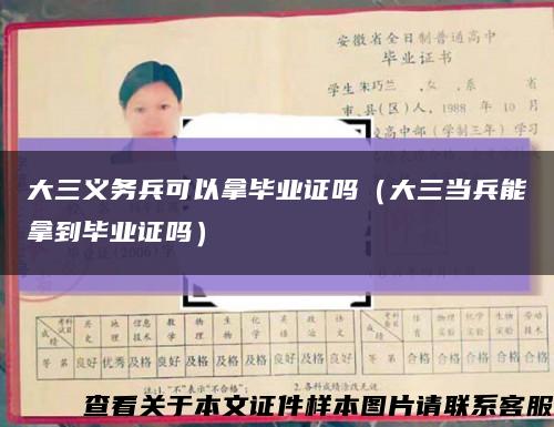 大三義務兵可以拿畢業證嗎（大三當兵能拿到畢業證嗎）縮略圖