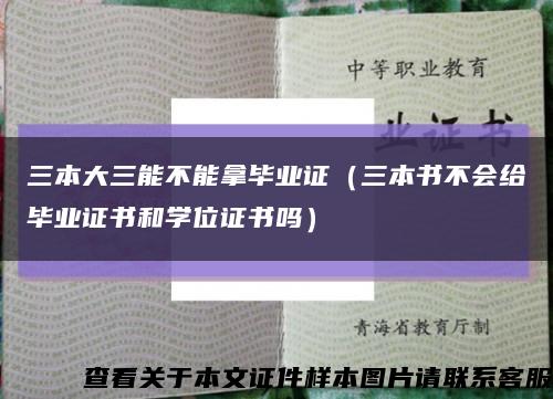 三本大三能不能拿畢業證（三本書不會給畢業證書和學位證書嗎）縮略圖