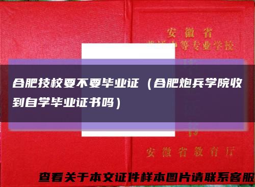 合肥技校要不要畢業證（合肥炮兵學院收到自學畢業證書嗎）縮略圖