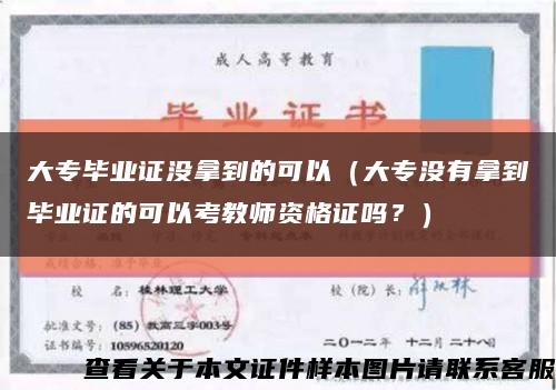 大專畢業證沒拿到的可以（大專沒有拿到畢業證的可以考教師資格證嗎？）縮略圖