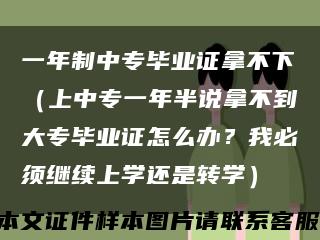 一年制中專畢業證拿不下（上中專一年半說拿不到大專畢業證怎么辦？我必須繼續上學還是轉學）縮略圖