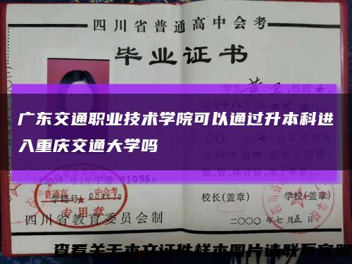 廣東交通職業技術學院可以通過升本科進入重慶交通大學嗎縮略圖