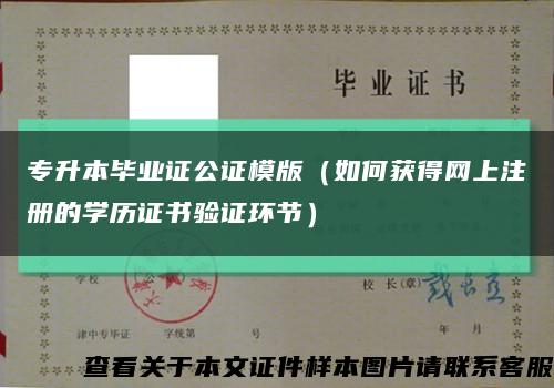 專升本畢業證公證模版（如何獲得網上注冊的學歷證書驗證環節）縮略圖