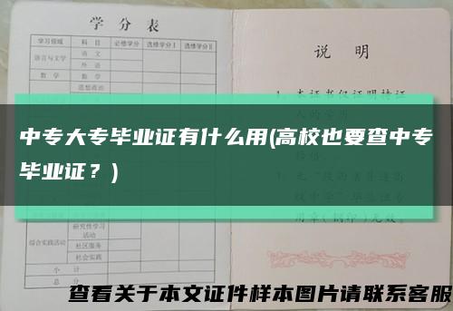 中專大專畢業證有什么用(高校也要查中專畢業證？)縮略圖