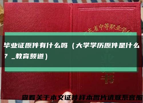 畢業證原件有什么嗎（大學學歷原件是什么？_教育頻道）縮略圖