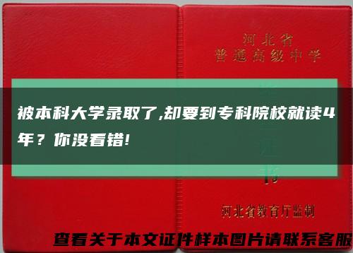 被本科大學錄取了,卻要到?？圃盒＞妥x4年？你沒看錯!縮略圖