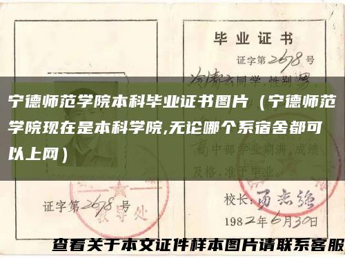 寧德師范學院本科畢業證書圖片（寧德師范學院現在是本科學院,無論哪個系宿舍都可以上網）縮略圖