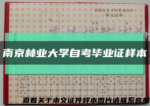 南京林業大學自考畢業證樣本縮略圖