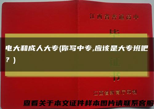 電大和成人大專(你寫中專,應該是大專班吧？)縮略圖