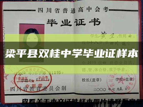 梁平縣雙桂中學畢業證樣本縮略圖
