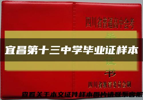 宜昌第十三中學畢業證樣本縮略圖