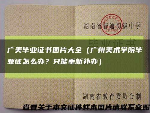 廣美畢業證書圖片大全（廣州美術學院畢業證怎么辦？只能重新補辦）縮略圖