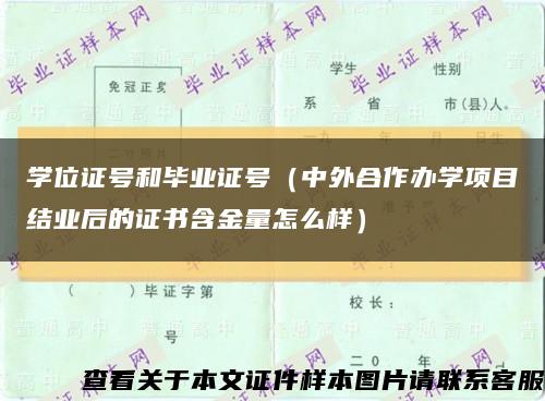學位證號和畢業證號（中外合作辦學項目結業后的證書含金量怎么樣）縮略圖