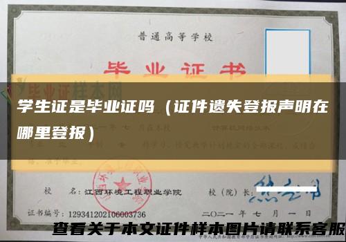 學生證是畢業證嗎（證件遺失登報聲明在哪里登報）縮略圖