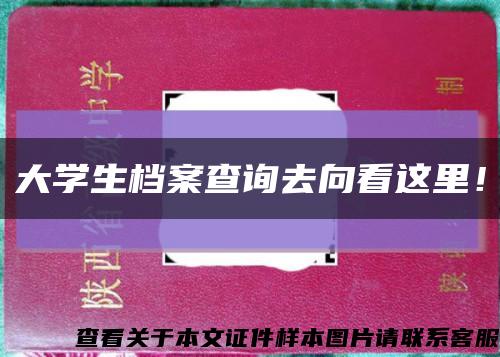 大學生檔案查詢去向看這里！縮略圖