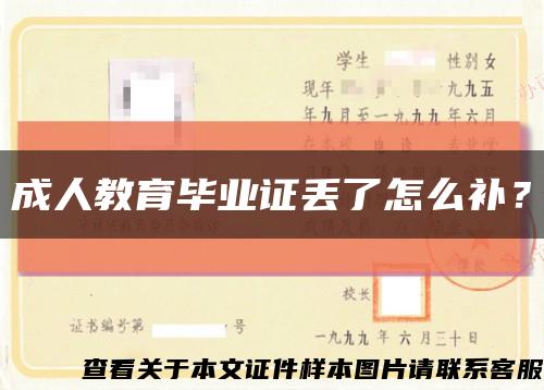 成人教育畢業證丟了怎么補？縮略圖