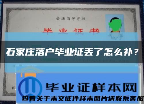 石家莊落戶畢業證丟了怎么補？縮略圖