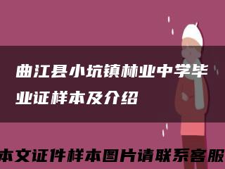 曲江縣小坑鎮林業中學畢業證樣本及介紹縮略圖