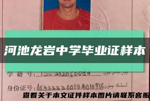 河池龍巖中學畢業證樣本縮略圖