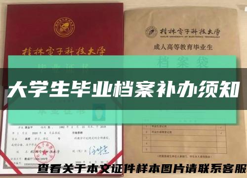 大學生畢業檔案補辦須知縮略圖