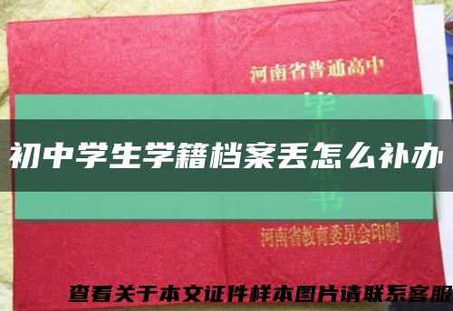 初中學生學籍檔案丟怎么補辦縮略圖