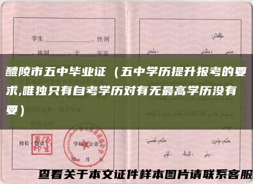 醴陵市五中畢業證（五中學歷提升報考的要求,唯獨只有自考學歷對有無最高學歷沒有要）縮略圖