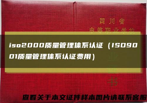 iso2000質量管理體系認證（ISO9001質量管理體系認證費用）縮略圖