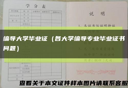 編導大學畢業證（各大學編導專業畢業證書問題）縮略圖