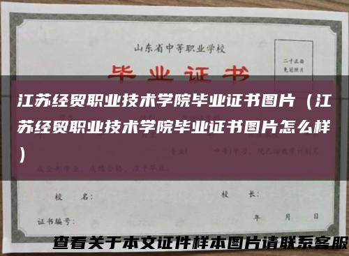 江蘇經貿職業技術學院畢業證書圖片（江蘇經貿職業技術學院畢業證書圖片怎么樣）縮略圖