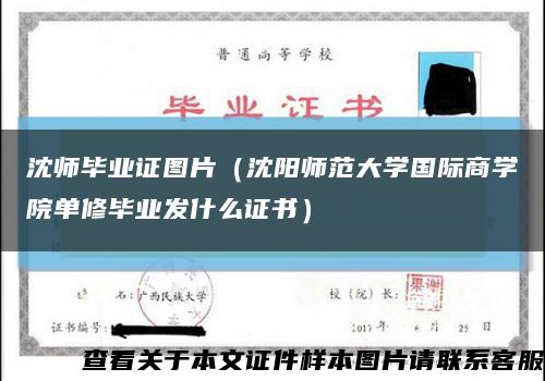 沈師畢業證圖片（沈陽師范大學國際商學院單修畢業發什么證書）縮略圖