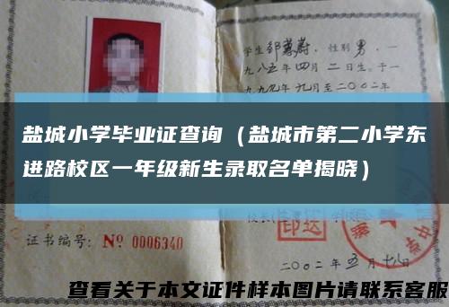 鹽城小學畢業證查詢（鹽城市第二小學東進路校區一年級新生錄取名單揭曉）縮略圖