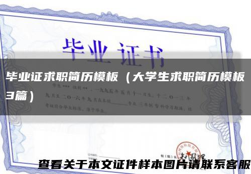 畢業證求職簡歷模板（大學生求職簡歷模板3篇）縮略圖
